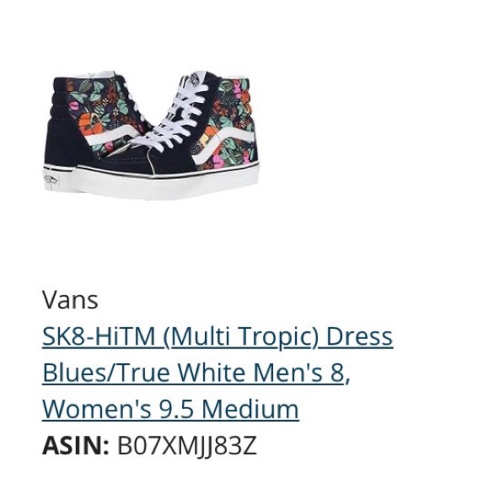 Vans Navy and White High-Top Sneakers